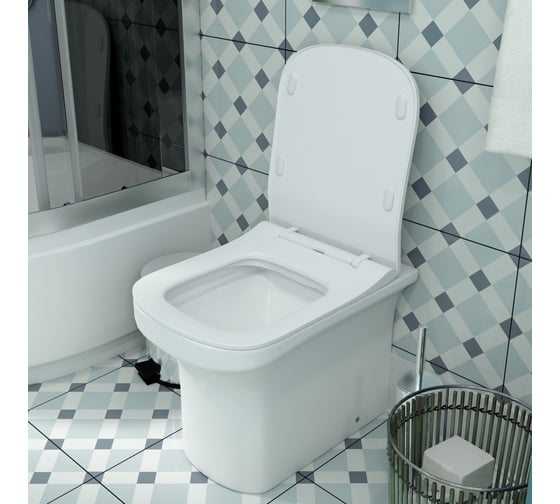 Приставной унитаз Teymi Nura HD безободковый, сиденье микролифт T40109 ЦБ-00267359