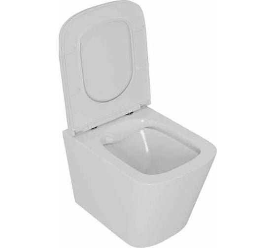 Комплект D&K: Подвесной безободковый унитаз D&K Berlin DT1436016, 490х340х350 мм, инсталляция, сиденье микролифт, белый DS1431611