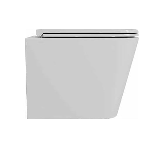 Комплект D&K: Подвесной безободковый унитаз D&K Berlin DT1436016, 490х340х350 мм, инсталляция, сиденье микролифт, белый DS1431611