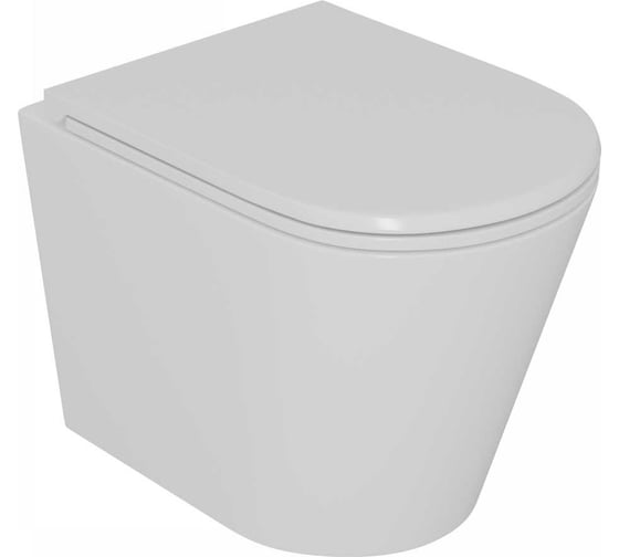 Комплект D&K: Подвесной безободковый унитаз D&K Venice DT1026016, 515х355х365 мм, инсталляция, сиденье микролифт, белый DS1021608