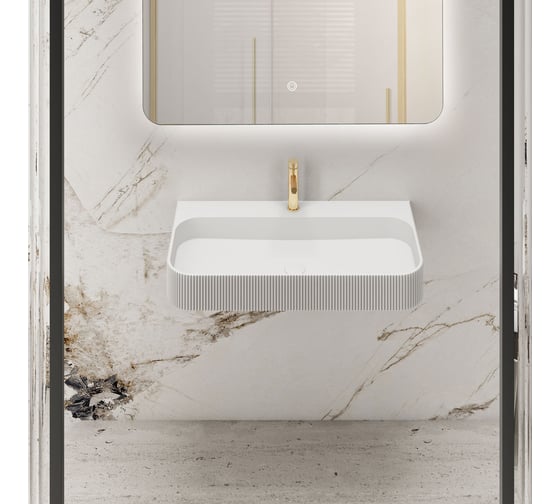 Раковина из искусственного камня VINCEA 900x460x120, подвесная, белый матовый VWB-6SG90MW