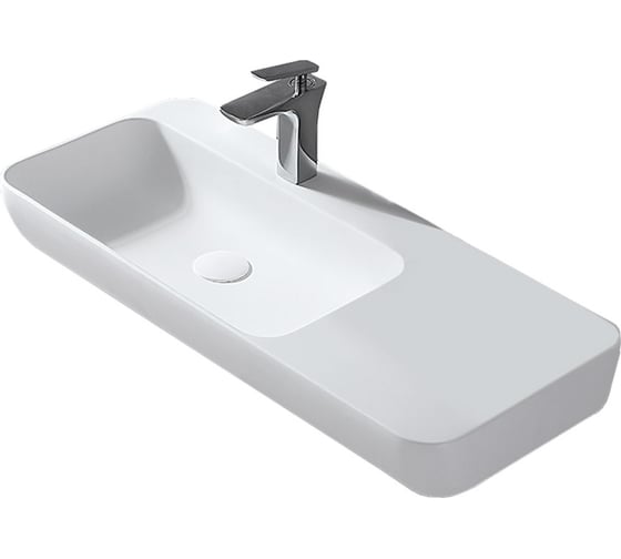 Раковина из искусственного камня VINCEA 900x400x120, подвесная, белый матовый VWB-6S590MW