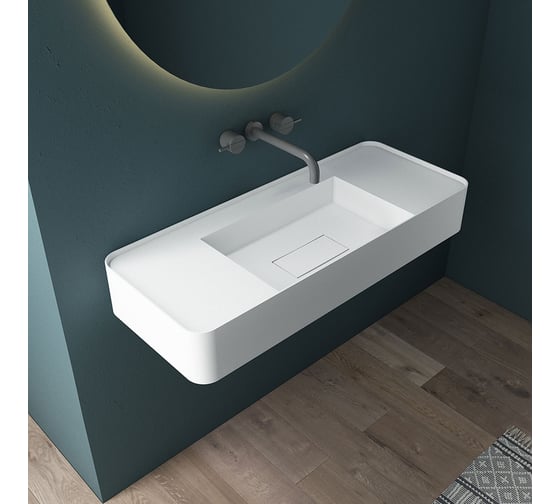 Раковина из искусственного камня VINCEA 1000x400x150, подвесная, белый матовый VWB-6S380MW
