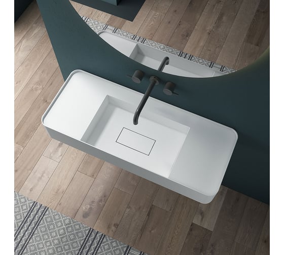 Раковина из искусственного камня VINCEA 1000x400x150, подвесная, белый матовый VWB-6S380MW