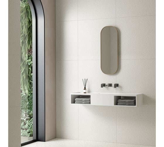 Раковина из искусственного камня VINCEA 1200x400x200, подвесная, белый матовый VWB-6S212MW