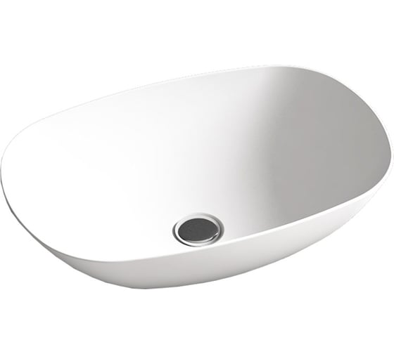 Раковина из искусственного камня VINCEA 540x360x150, накладная, белый матовый VBS-6T12MW