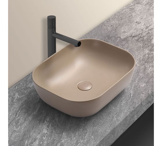 Керамическая раковина VINCEA 505x405x140, накладная, капучино матовый VBS-101MC