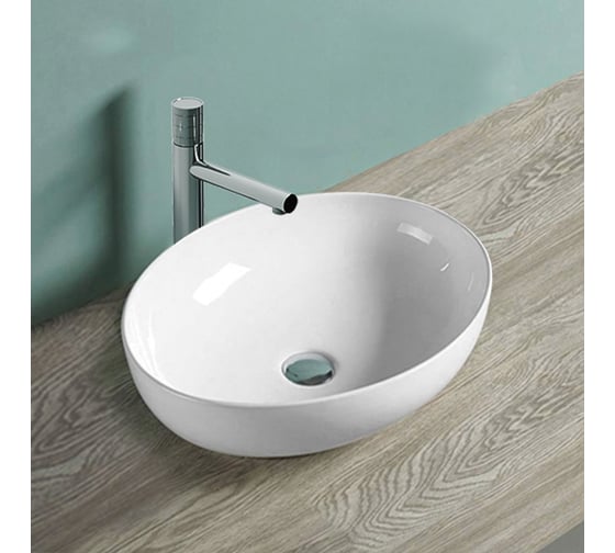 Керамическая раковина VINCEA 520x395x130, накладная, белый VBS-51552