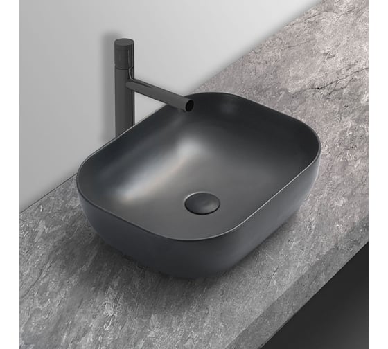 Керамическая раковина VINCEA 505x405x140, накладная, антрацит матовый VBS-101MA