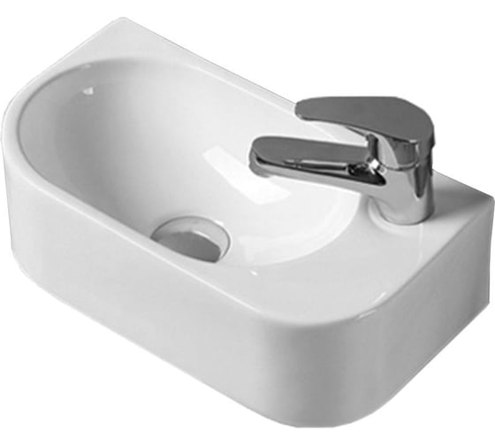 Керамическая раковина VINCEA 400x215x120, подвесная, белый, правая VBS-506R