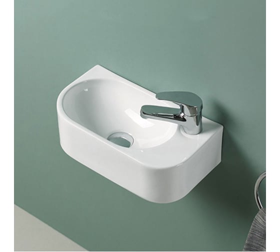 Керамическая раковина VINCEA 400x215x120, подвесная, белый, правая VBS-506R