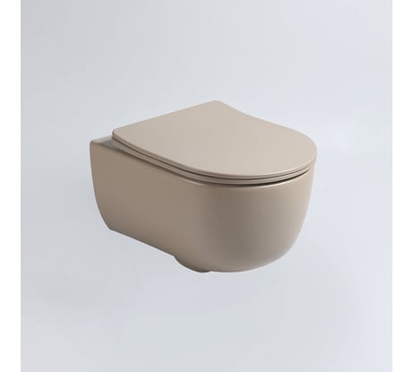 Подвесной унитаз VINCEA Evo безободковый, капучино матовый, ультратонкое soft-close сиденье VT1-34SMC