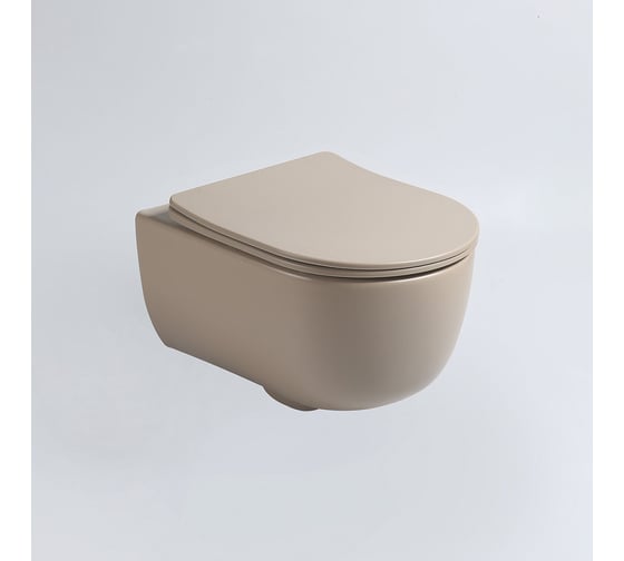 Подвесной унитаз VINCEA Evo безободковый, капучино матовый, ультратонкое soft-close сиденье VT1-34SMC