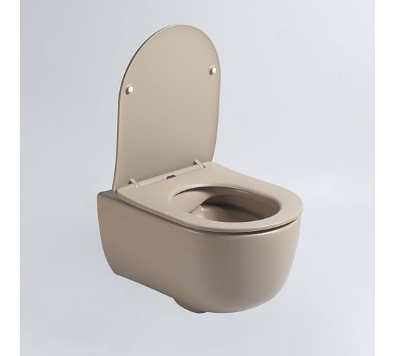 Подвесной унитаз VINCEA Evo безободковый, капучино матовый, ультратонкое soft-close сиденье VT1-34SMC