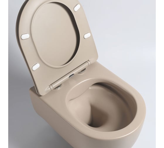 Подвесной унитаз VINCEA Evo безободковый, капучино матовый, ультратонкое soft-close сиденье VT1-34SMC