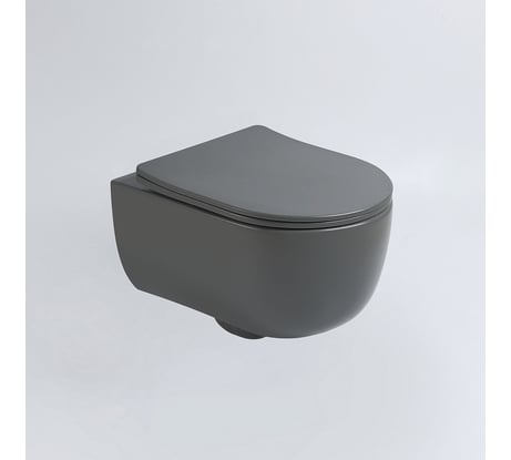 Подвесной унитаз VINCEA Evo безободковый, антрацит матовый, ультратонкое soft-close сиденье VT1-34SMA