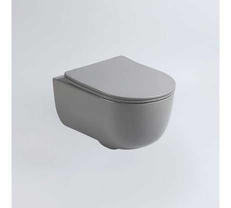 Подвесной унитаз VINCEA Evo безободковый, серый матовый, ультратонкое soft-close сиденье VT1-34SMG
