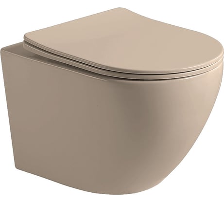 Подвесной унитаз VINCEA Globo безободковый, капучино матовый, ультратонкое сиденье soft-close VT1-14SMC