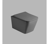 Подвесной унитаз VINCEA Q-line безободковый, антрацит матовый, ультратонкое soft-close сиденье VT1-12MA