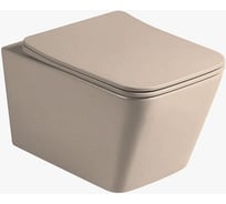 Подвесной унитаз VINCEA Q-line безободковый, капучино матовый, ультратонкое soft-close сиденье VT1-12MC