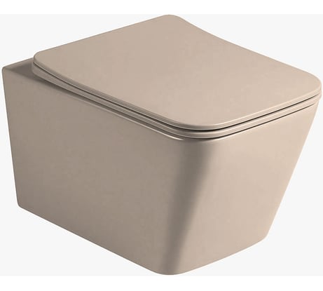 Подвесной унитаз VINCEA Q-line безободковый, капучино матовый, ультратонкое soft-close сиденье VT1-12MC