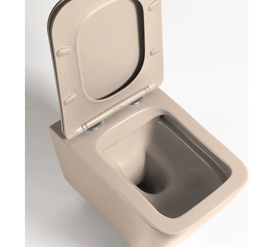 Подвесной унитаз VINCEA Q-line безободковый, капучино матовый, ультратонкое soft-close сиденье VT1-12MC