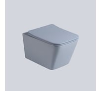 Подвесной унитаз VINCEA Q-line безободковый, океан матовый, ультратонкое soft-close сиденье VT1-12MO