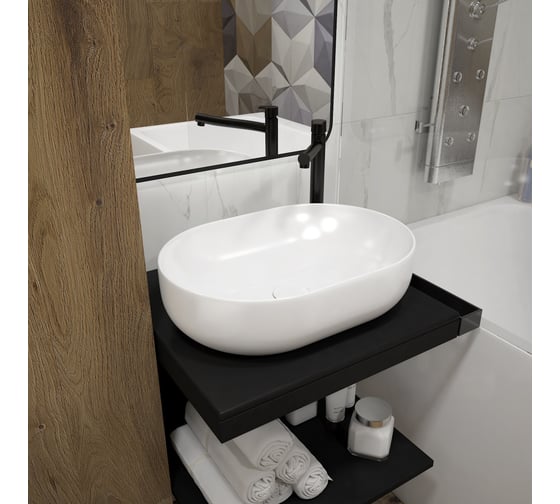 Раковина Teymi Solli 48 artceramic, накладная, белая T50208 ЦБ-00267354
