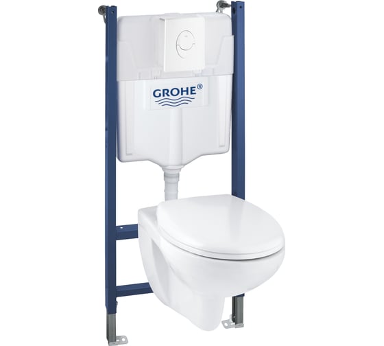 Система инсталляции для подвесного унитаза Grohe Solido 4-в-1, хром 39398000 1
