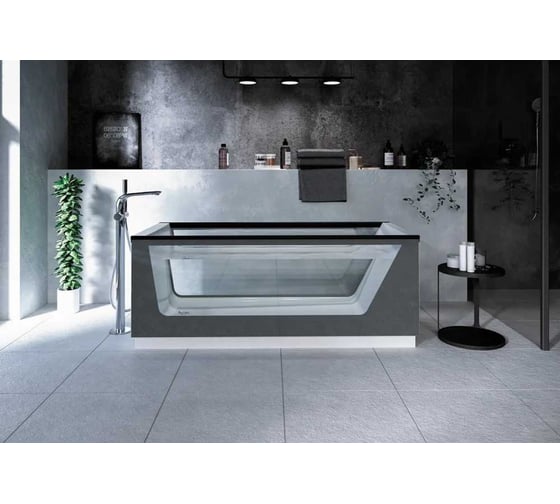 Ванна Aima Design "NEO" 170х75 см, 2 стекла, принт бетон 01нео1775с2