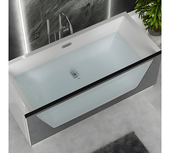 Акриловая ванна Aima Design "NEO" 170х75 см, 1 стекло, принт бетон 01нео1775с1