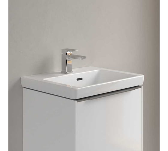 Раковина Villeroy & Boch SUBWAY 3.0 500x400 мм, 1 отверстие под смеситель, с переливом, нешлифованная, альпийский белый 4370 FF01 00000124082