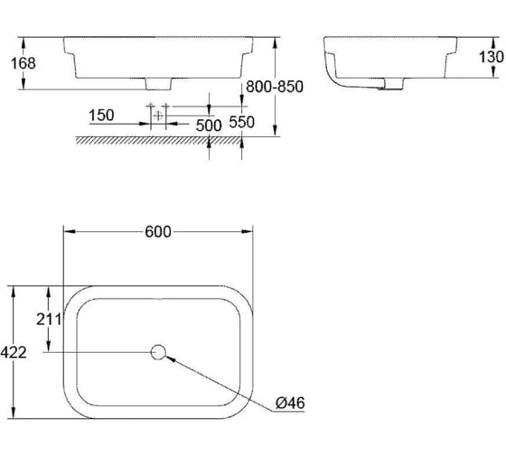 Свободностоящая раковина Grohe Eurocosmo 60 см, альпин-белый 39124001 00000099953