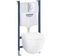 Система инсталляции Grohe Solido Euro Ceramic набор 5 в 1, с подвесным унитазом и панелью смыва Arena Cosmopolitan 39535000