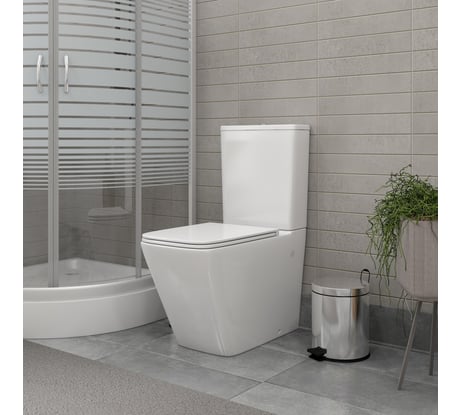 Унитаз напольный безободковый Teymi Helmi, сиденье микролифт T40308 ЦБ-00267918