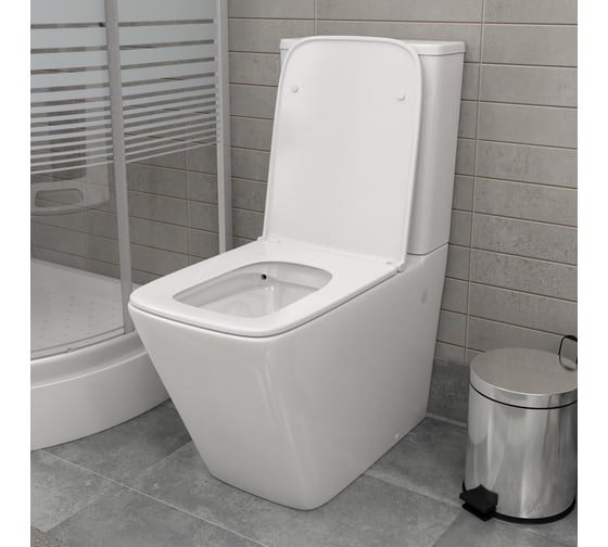 Унитаз напольный безободковый Teymi Helmi, сиденье микролифт T40308 ЦБ-00267918