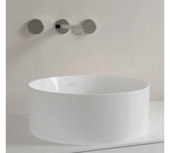 Раковина Villeroy & Boch Collaro 400х400х145, отверстия для смесителя-отсутствует, CeramicPlus, цвет-альпийский белый 4A1840R1