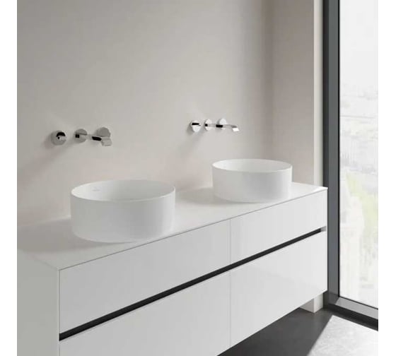 Раковина Villeroy & Boch Collaro 400х400х145, отверстия для смесителя-отсутствует, CeramicPlus, цвет-альпийский белый 4A1840R1