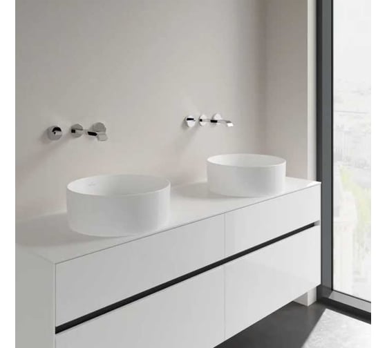 Раковина Villeroy & Boch Collaro 400х400х145, отверстия для смесителя-отсутствует, CeramicPlus, цвет-альпийский белый 4A1840R1