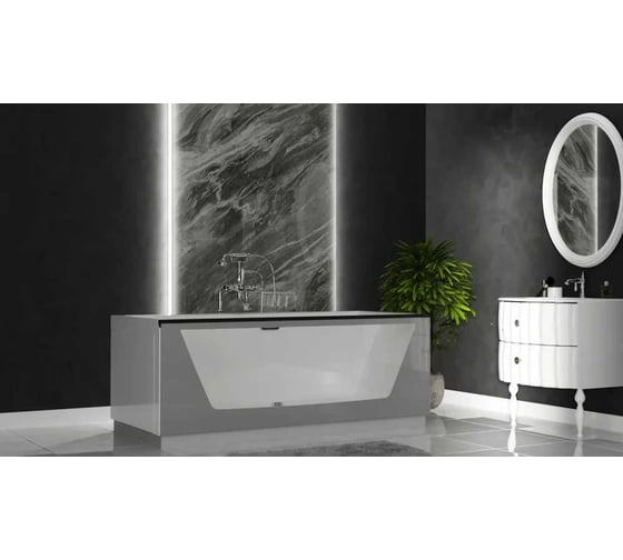 Ванна Aima Design "NEO" 170х75 см, 1 стекло, матовое серое 01нео1775с1с
