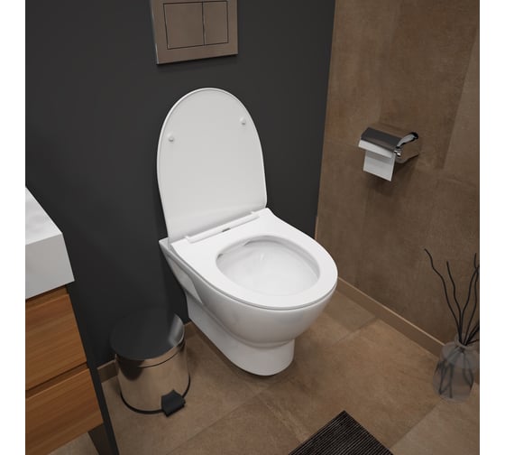 Подвесной унитаз Teymi Ritta безободковый, сиденье микролифт T40809 ЦБ-00267899