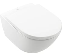 Подвесной унитаз Villeroy & Boch Subway 3.0 370х560х360, CeramicPlus, цвет унитаза-альпийский белый, комбинированая упаковка 4670TSR1