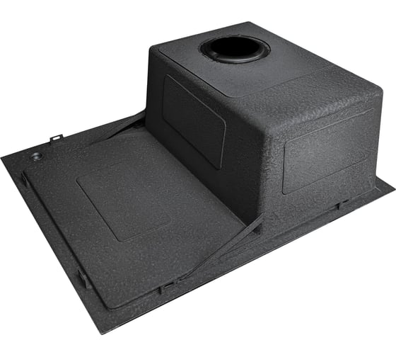 Мойка SANTREK AQUA нержавеющая сталь, врезная, 600x500x220 т 3,0 ЧЕРНАЯ D6050HLB левая (+ сифон + дозатор) + коландер 440x220 318393