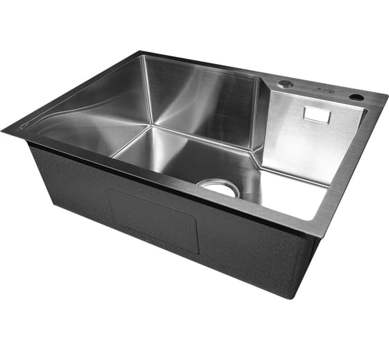 Мойка SANTREK AQUA нержавеющая сталь, врезная, 650x480x220 т 3,0 САТИН D6548NS (+ сифон +дозатор) + коландер 460x220 318418
