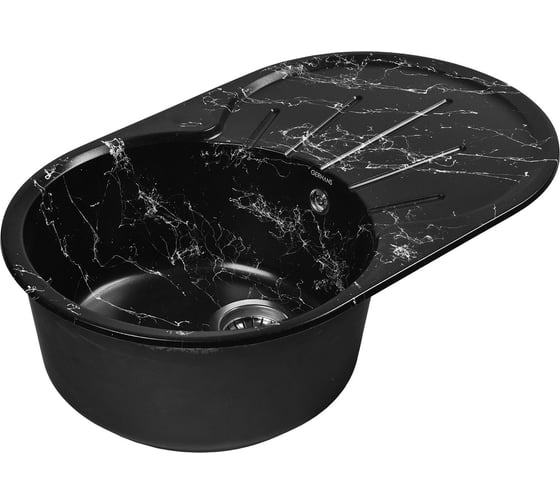 Кухонная мойка GERHANS черная, мрамор 735x455 мм A02-11