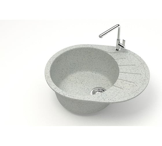 Мойка AQUADREAM матовая 10/Q10 светло-серый, овал с крылом AQ010Q010 1
