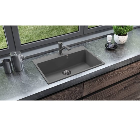 Мойка ULGRAN Quartz Асфальт Forte 760-09
