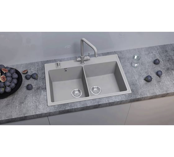 Мойка ULGRAN Quartz Бетон Ruma 780-05