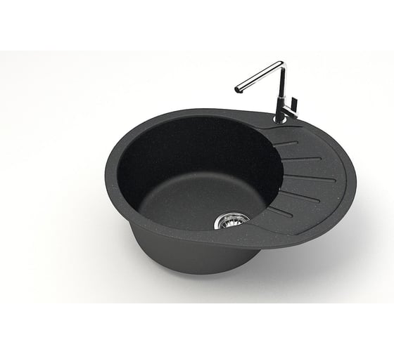 Мойка AQUADREAM матовая 10/Q4 ЧЕРН овал с крылом AQ010Q004