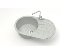 Мойка AQUADREAM матовая 110/Q10 светло-серыйовал с крылом AQ110Q010